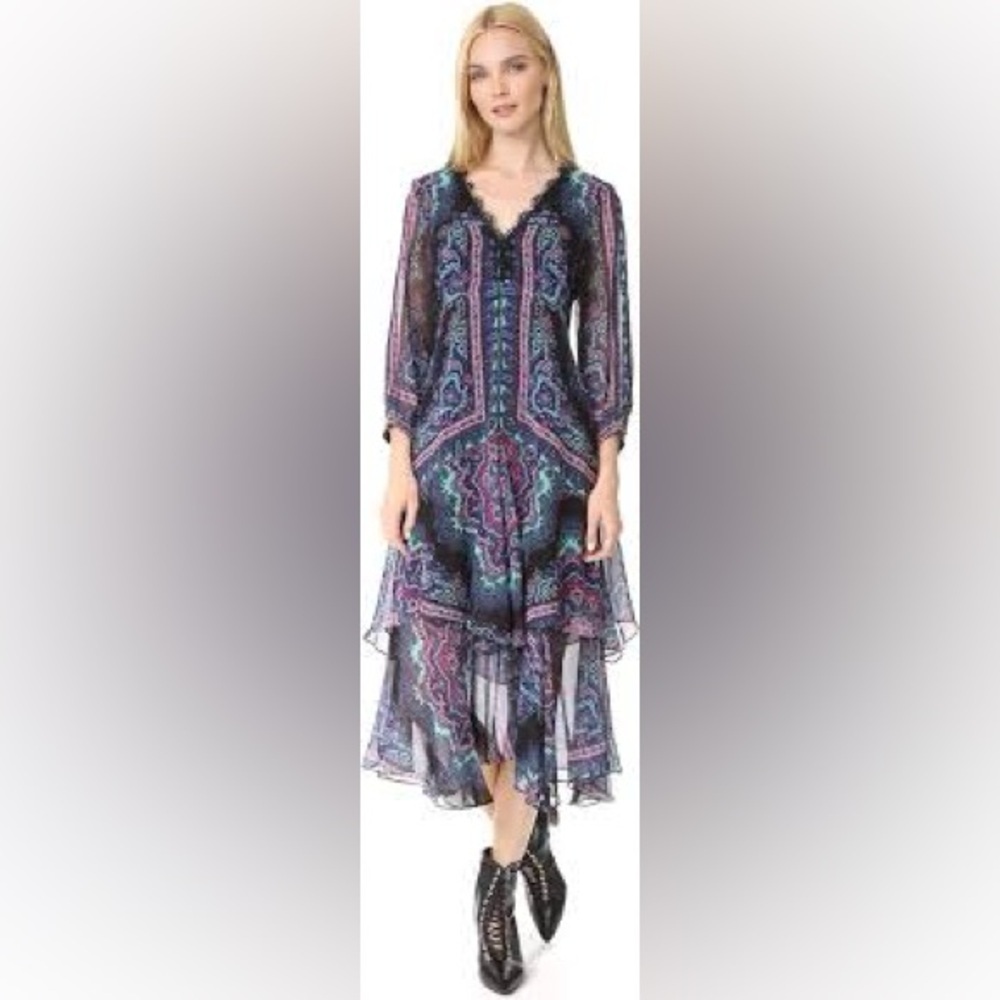 Nanette Lepore Vibrant Long Sleeve Dress Women's Size 8 Janis Dress